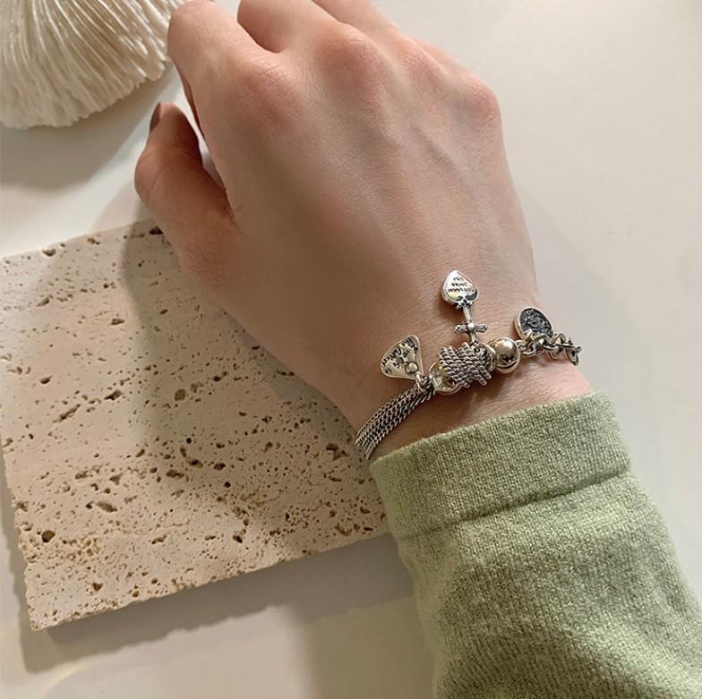 Retro Hip Hop Cross Love High-Grade Bracelet Girl Ins Niche Design Chain Fashion Light Luxury Bracelet