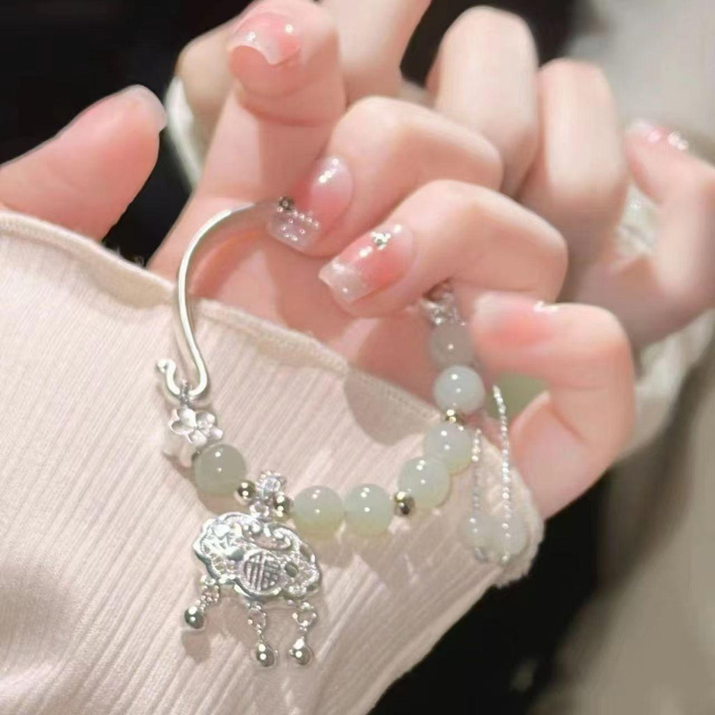 Ruyi Half Bracelet New Chinese Style High-Looking Exquisite Retro Natural Gift for Birthday Safety Lock Bracelet