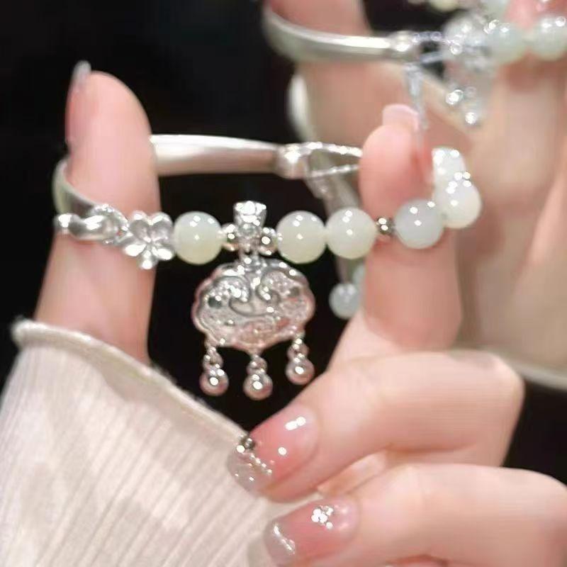 Ruyi Half Bracelet New Chinese Style High-Looking Exquisite Retro Natural Gift for Birthday Safety Lock Bracelet