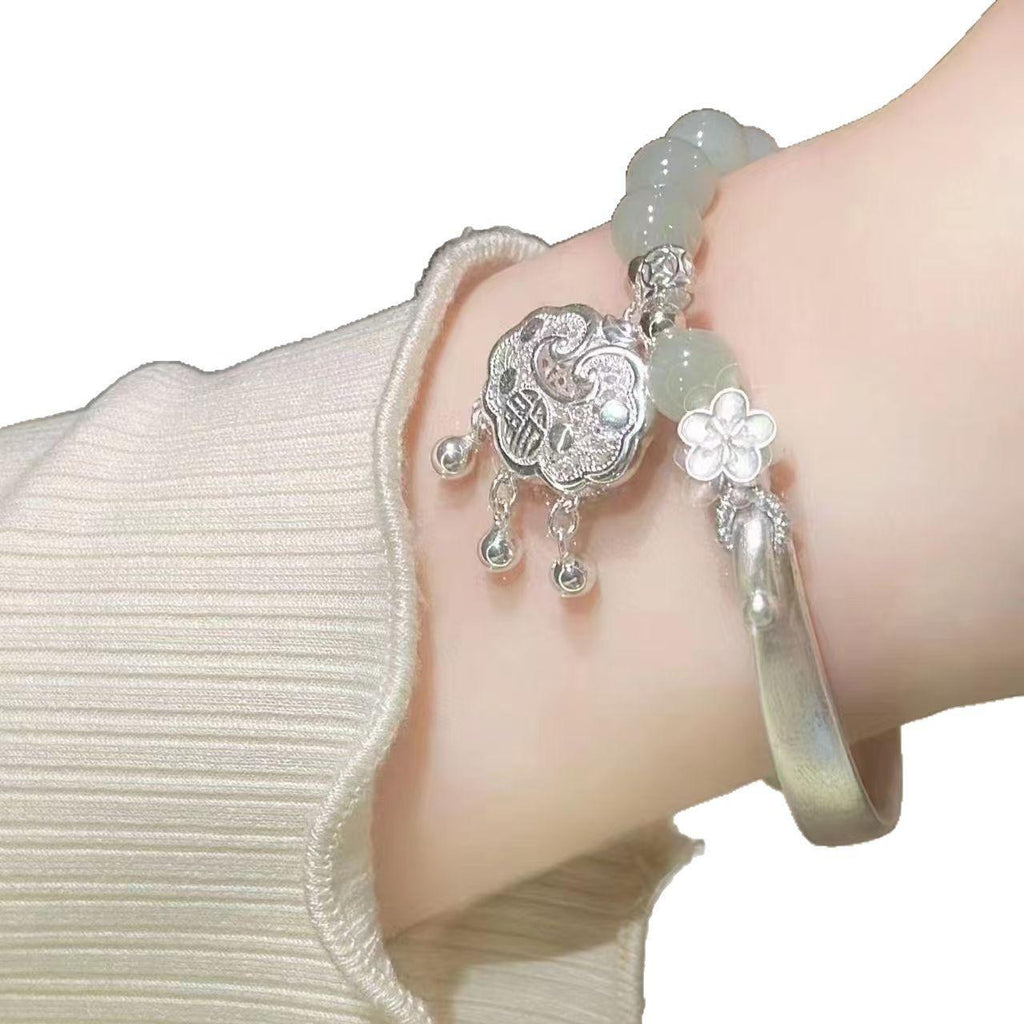 Ruyi Half Bracelet New Chinese Style High-Looking Exquisite Retro Natural Gift for Birthday Safety Lock Bracelet