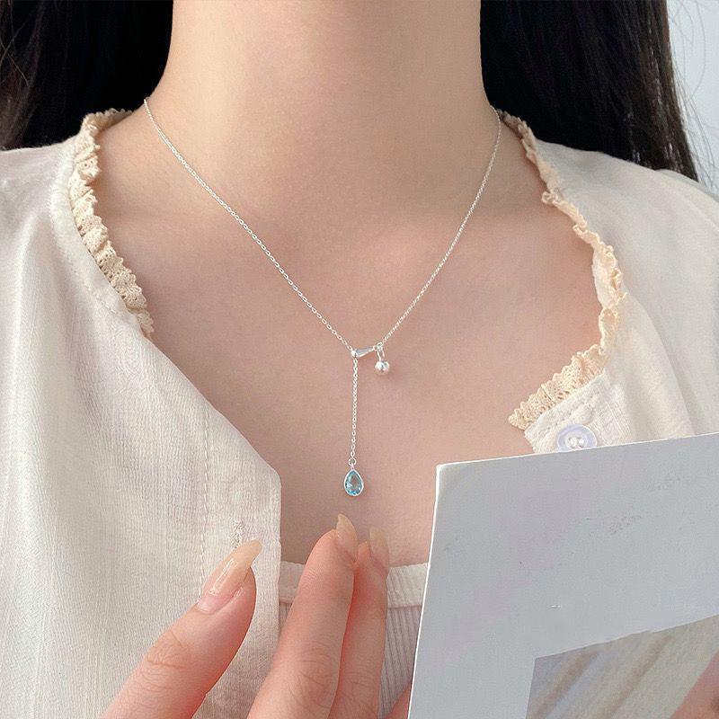 Necklace Women's 925 Silver Necklace Accessories Women's Simple Niche High Sense Students All-Match Light Luxury Clavicle Chain Does Not Fade