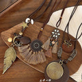 Ethnic Style Necklace Women's Bohemian Holiday Style Necklace 2025 New Retro High-Grade Sweater Chain Accessories
