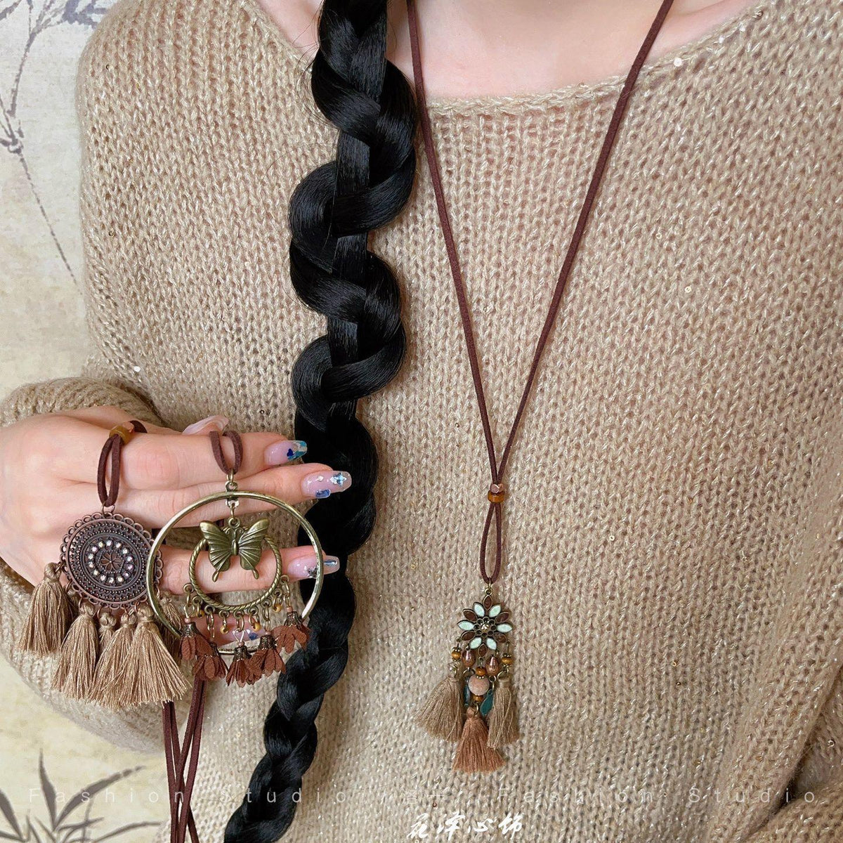 Ethnic Style Necklace Women's Bohemian Holiday Style Necklace 2025 New Retro High-Grade Sweater Chain Accessories