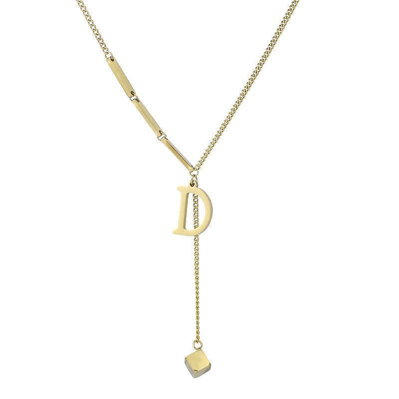 Titanium Steel Non-Fading Design Necklace Women's Non-Fading Summer Clavicle Chain Simple All-Match Pendant Fashion Jewelry Wholesale