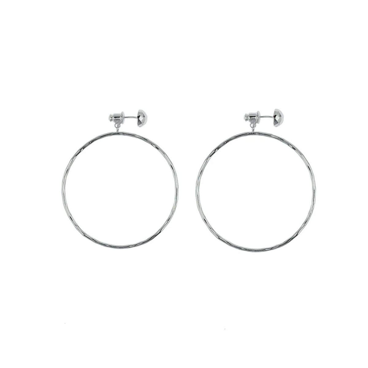 Yu Shuxin Same Style Exaggerated Big Ear Ring Mosquito Coil Ear Clip Fashion Hot Girl Ear Studs Plain Ring Daily Earless Earrings
