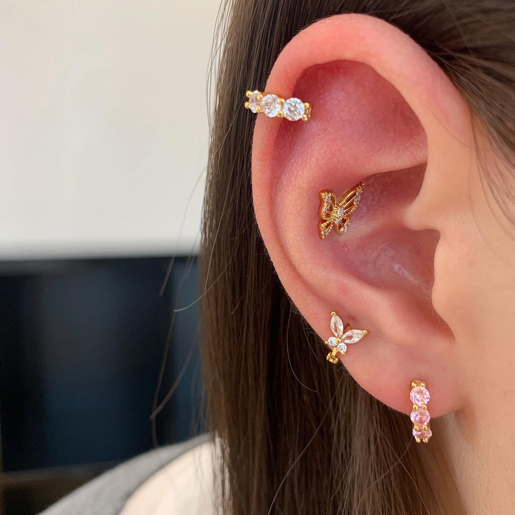 Ringring Shop Edge Ear Bone Stud Ring Ear Ring Small Earrings Mini Ear Studs Sleep-Free Ear Drop Nail Ear Buckle