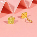 Gold-Plated Lucky Grass Stud Earrings Gold-Plated Fashion Elegant Elegant Lucky Four-Petal Flower Stud Earrings Wholesale