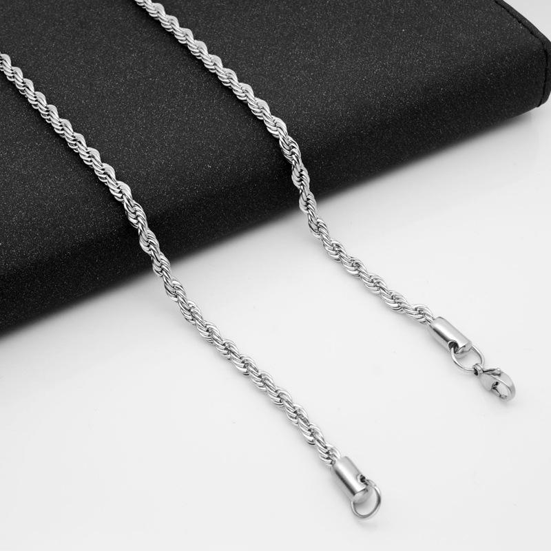 Stainless Steel Necklace Titanium Steel Chain European and American Girls Jewelry Twist Chain Wholesale DIY Men's Accessories Chain Chain