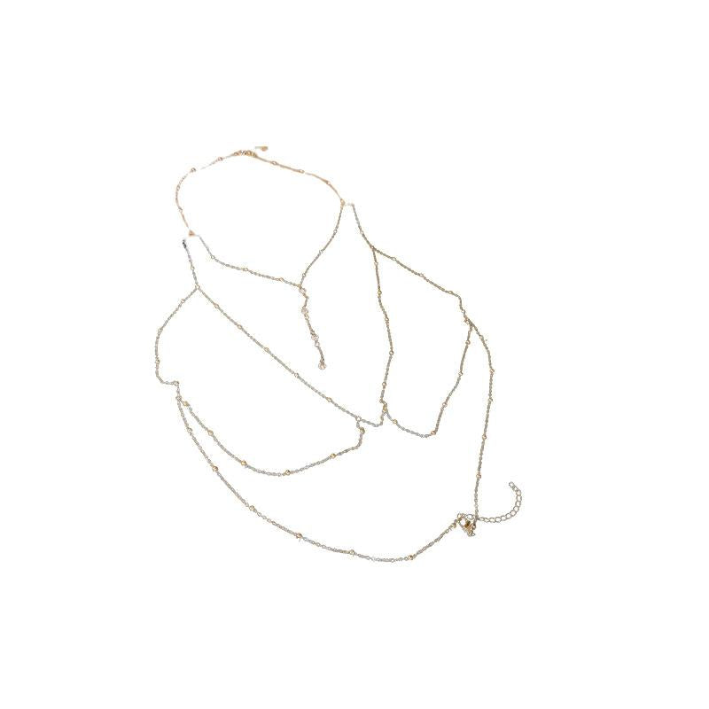 2025 Popular Chest Chain Body Chain Sexy Necklace Female Net Red Light Luxury Niche Pure Desire Wind Clavicle Necklace Wholesale