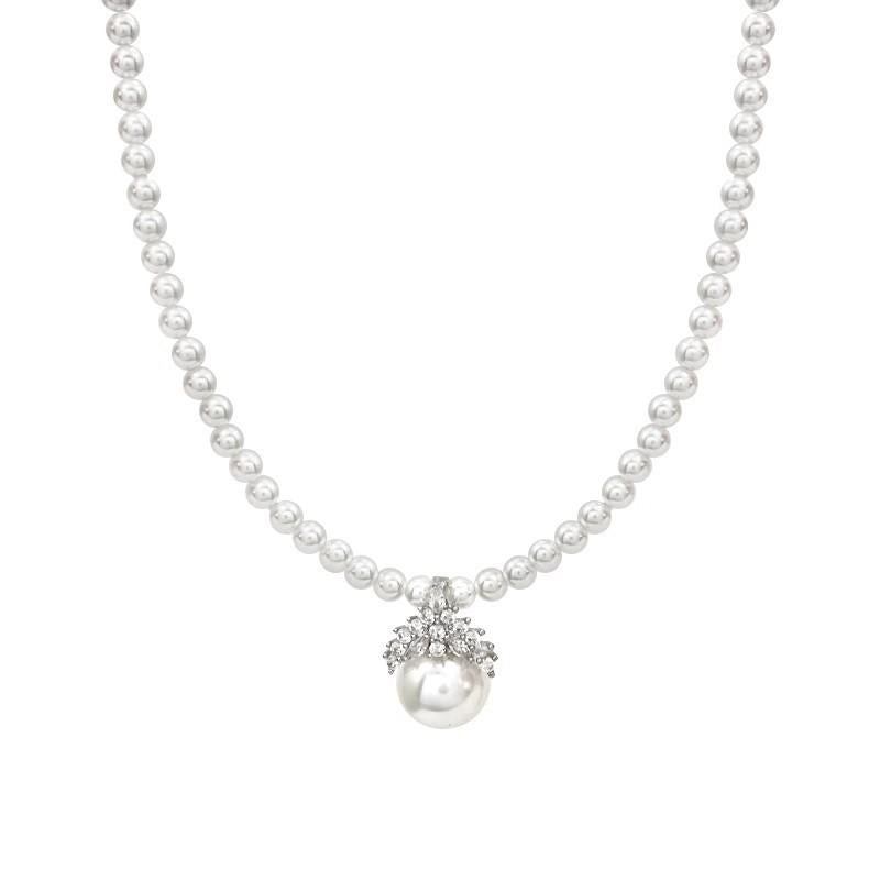 Light Luxury Niche High-Grade Pearl Necklace Female Ins Fashion All-Match Elegant Titanium Steel Clavicle Chain Internet Celebrity Necklace