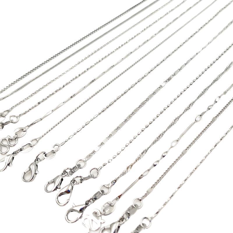Silver Necklace Wholesale Non-Fading Women's Clavicle Chain Versatile Simple Pendant Chain Matching Chain Niche Jewelry