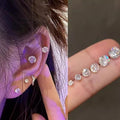 No Need to Pick Ear Stud Earrings for Sleeping Super Flash Zircon 925 Silver Needle Exquisite Small Ear Bone Stud Simple Temperament Female Fashion