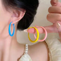 Dopamine Candy Color Earrings Fashionable Exaggerated Simple round Face Earrings Elegant Exaggerated Earrings Foreign Trade New Earrings