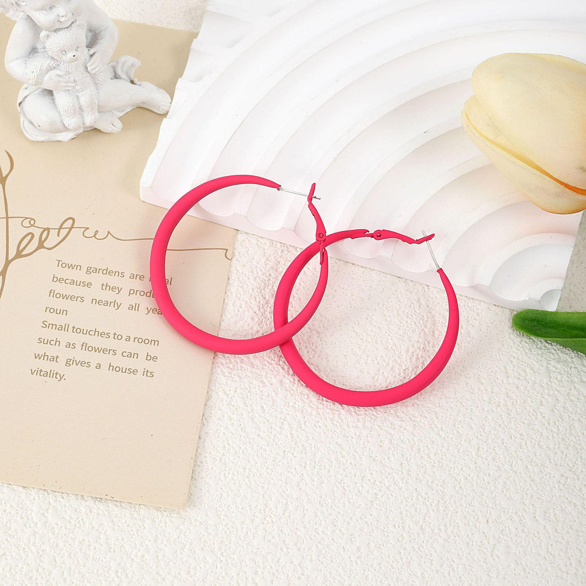 Dopamine Candy Color Earrings Fashionable Exaggerated Simple round Face Earrings Elegant Exaggerated Earrings Foreign Trade New Earrings