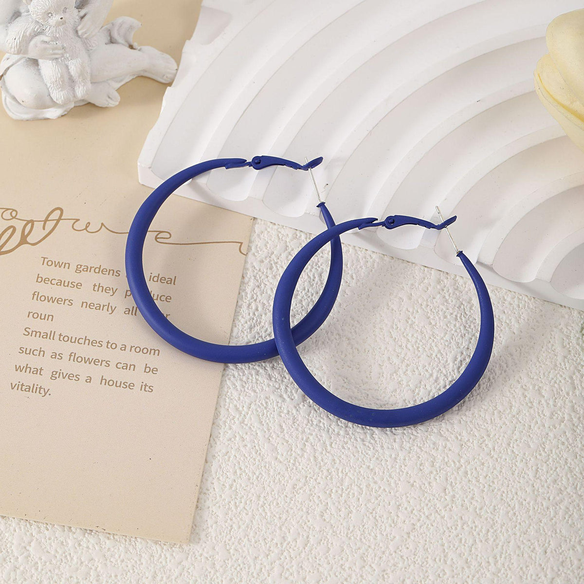 Dopamine Candy Color Earrings Fashionable Exaggerated Simple round Face Earrings Elegant Exaggerated Earrings Foreign Trade New Earrings