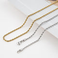 Stainless Steel Twist Chain Vacuum Color-Preserving Electroplating Non-Fading Gold Necklace Titanium Steel Hip Hop Men's Chain Chain