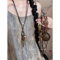 2025 New Chinese Feather Necklace Women's Retro Ethnic Style Double-Layer Stacked Long Sweater Chain Accessories