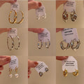 S925 Silver Korean Style Simple round Small Ear Ring Stud Earrings Female Niche French Style Ins Circle No Need to Pick Ear Buckle When Sleeping