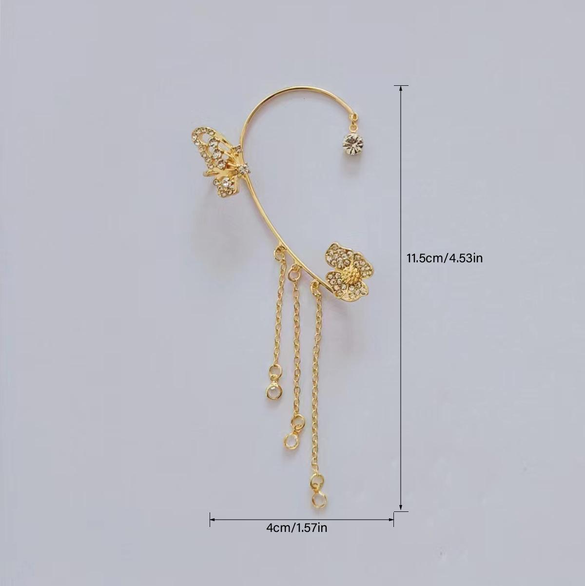 South Korea Dongdaemun Butterfly Ear Clip One-Piece Non-Pierced High-Grade Star Tassel Snowflake 2025 Niche Wholesale