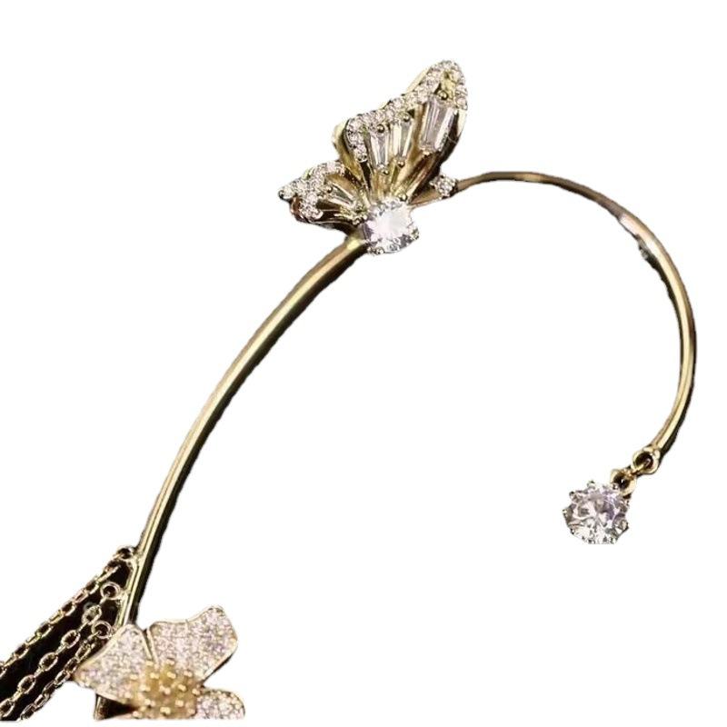 South Korea Dongdaemun Butterfly Ear Clip One-Piece Non-Pierced High-Grade Star Tassel Snowflake 2025 Niche Wholesale