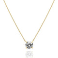 18K Gold Plated White High Carbon Diamond Classic Four Claw 2 Karat Simulation Diamond Women's Fresh Simple Clavicle Chain Pendant Necklace