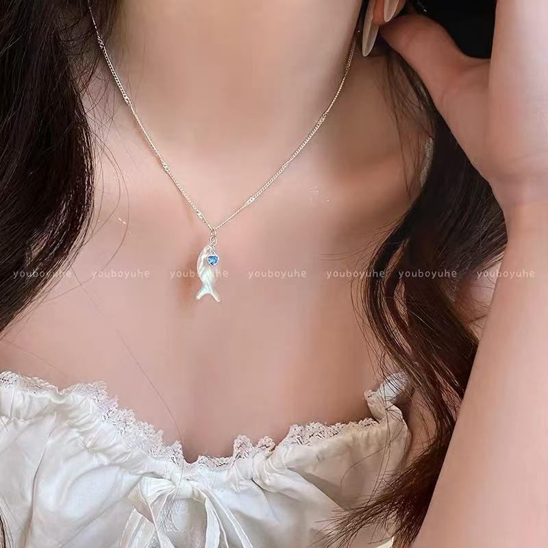 Underwater World ~ Seaside Holiday Style Shell Fish Starfish Pendant Necklace Simple Fashion All-Match Personalized Necklace