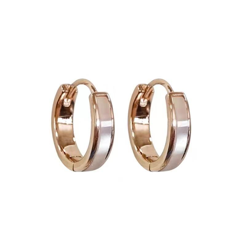 Simple Plain Ring Ear Buckle for Women 2023 New Popular Niche Ins High-Grade Light Luxury Cold Style Design Ear Ring