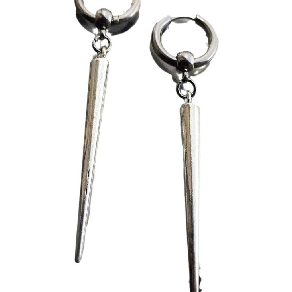 European and American Cross-Border Foreign Trade Silver Gothic Women's French Buckle Cone Pendant Ear Studs Earrings Jewelry Factory Direct Sales