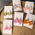 Mori Super Fairy Imported Eternal Flower Hydrangea Real Flower Atmosphere Holiday Style Epoxy Earrings Elegant White Earrings