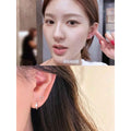 Zhao Lusi Same Style Exquisite 316l Titanium Steel Ear Studs Ear Buckle Personality Line Love Four Awn Star Piercing Ear Bone Nails