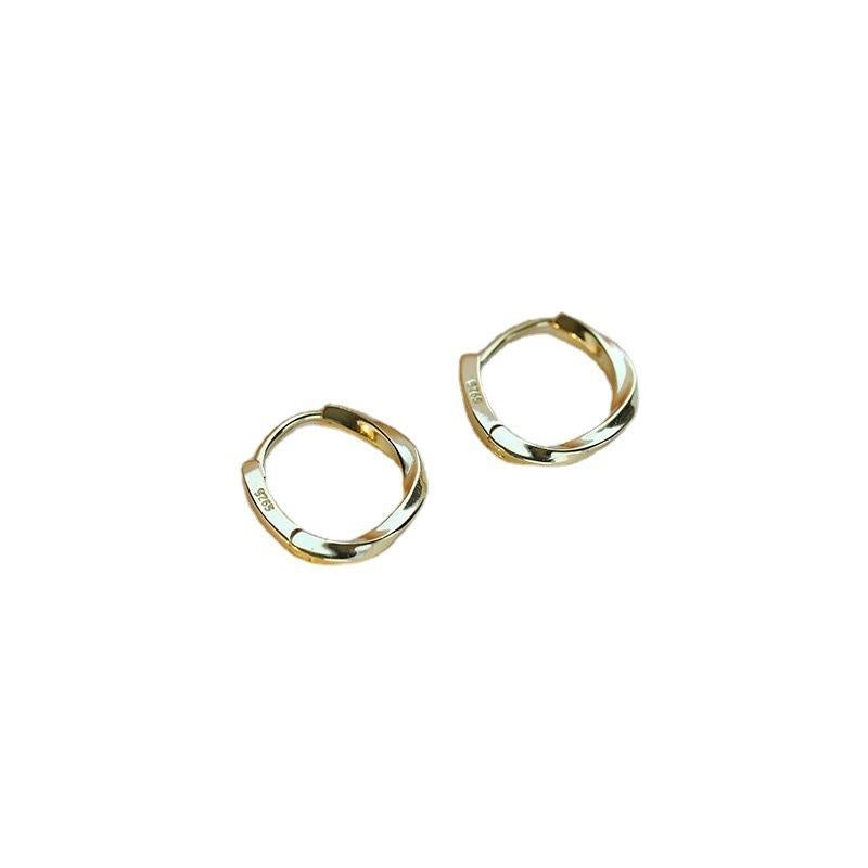Sterling Silver Ear Buckle Female Niche Design 2023 New Trendy Plain Ear Ring Earrings High-Grade Silver Earrings Ear Piercing Earrings