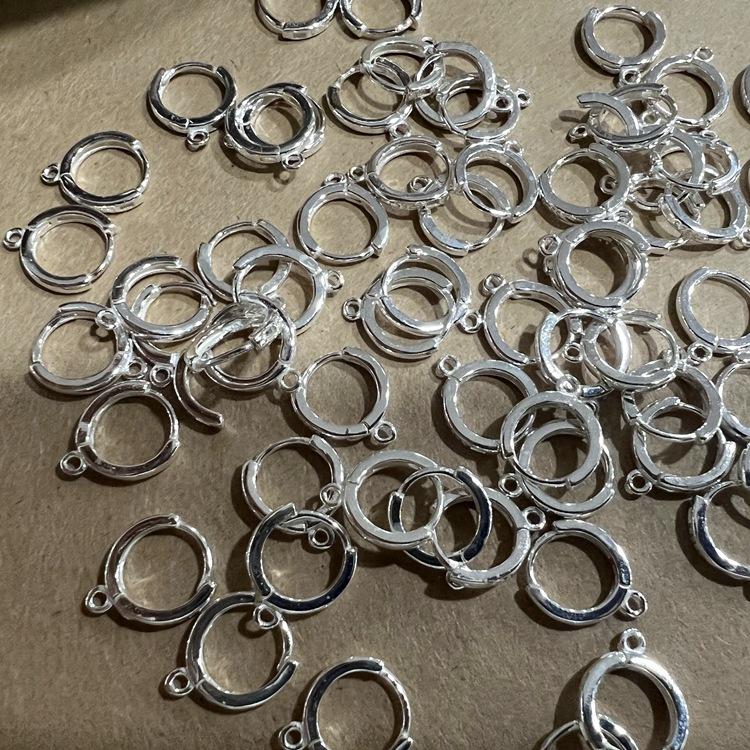S925 Sterling Silver 2022 New Trendy High-Grade Ear Ring Plain Ring Ear Buckle Small Ear Studs Handmade DIY Ear Jewelry