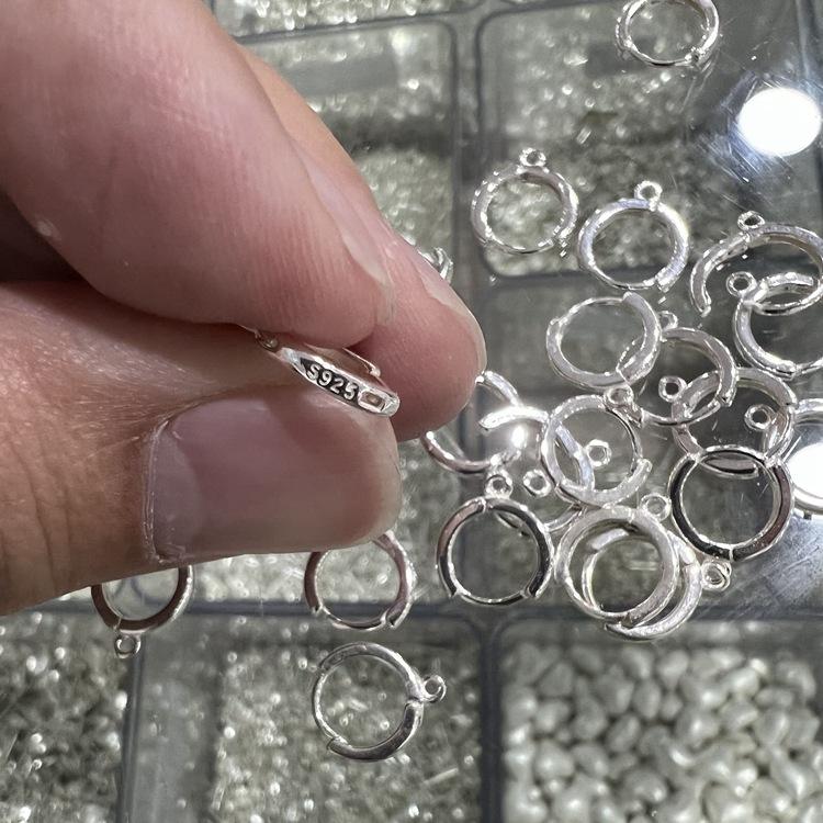 S925 Sterling Silver 2022 New Trendy High-Grade Ear Ring Plain Ring Ear Buckle Small Ear Studs Handmade DIY Ear Jewelry