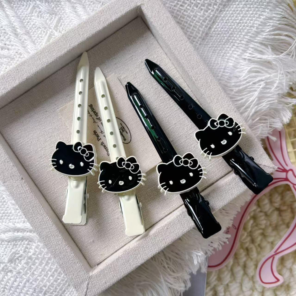 Cute Black and White Cat Hairpin Hair Ins Side Bangs Advanced Makeup Positioning Word Girl Hairpin Hair Accessories