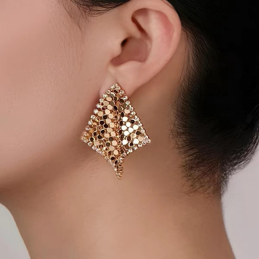1,001 Night Streamer Magic Blanket Gold and Silver Earrings Design Sense Advanced Tassel Earrings without Pierced Mosquito Coil Ear Clip