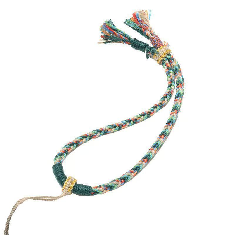 National Fashion Ancient Hand-Rubbing Cotton Thread Tibetan Handle Hand Rope Hand-Woven DIY Wenwan Jade Jewelry Handle Rope