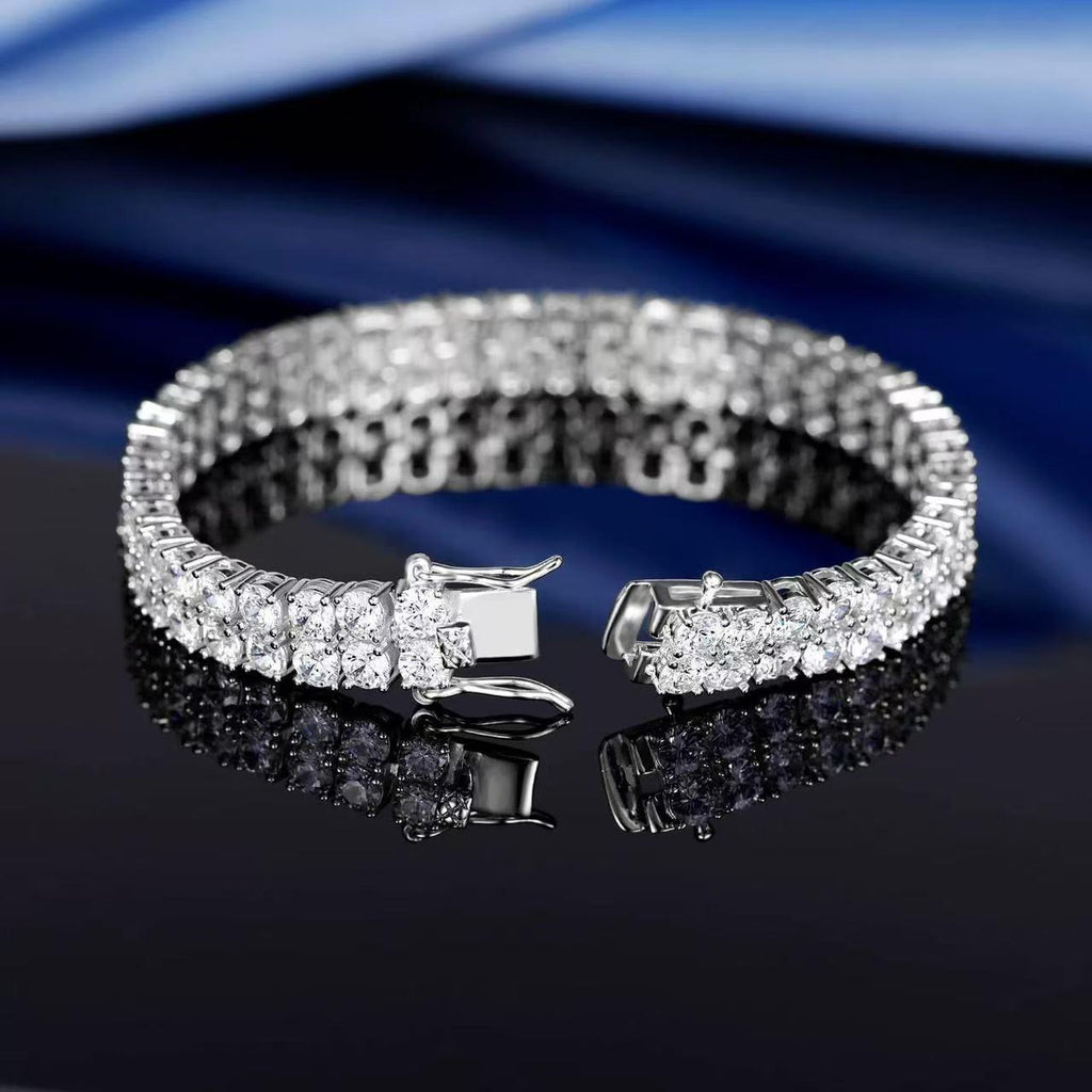 Cross-Border Simple High-Grade Tennis Bracelet Full Diamond Zirconia Titanium Steel Bracelet Men's and Women's Non-Fading Jewelry Bracelet