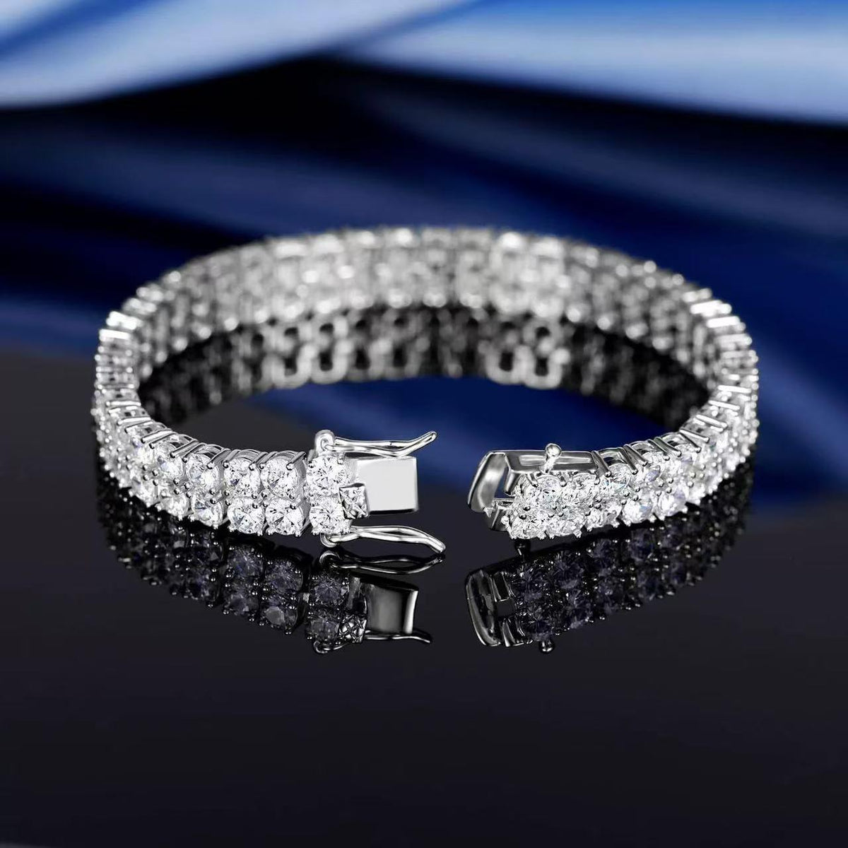Cross-Border Simple High-Grade Tennis Bracelet Full Diamond Zirconia Titanium Steel Bracelet Men's and Women's Non-Fading Jewelry Bracelet