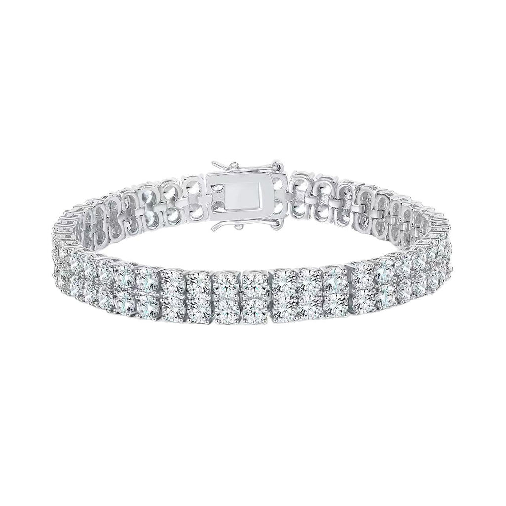 Cross-Border Simple High-Grade Tennis Bracelet Full Diamond Zirconia Titanium Steel Bracelet Men's and Women's Non-Fading Jewelry Bracelet