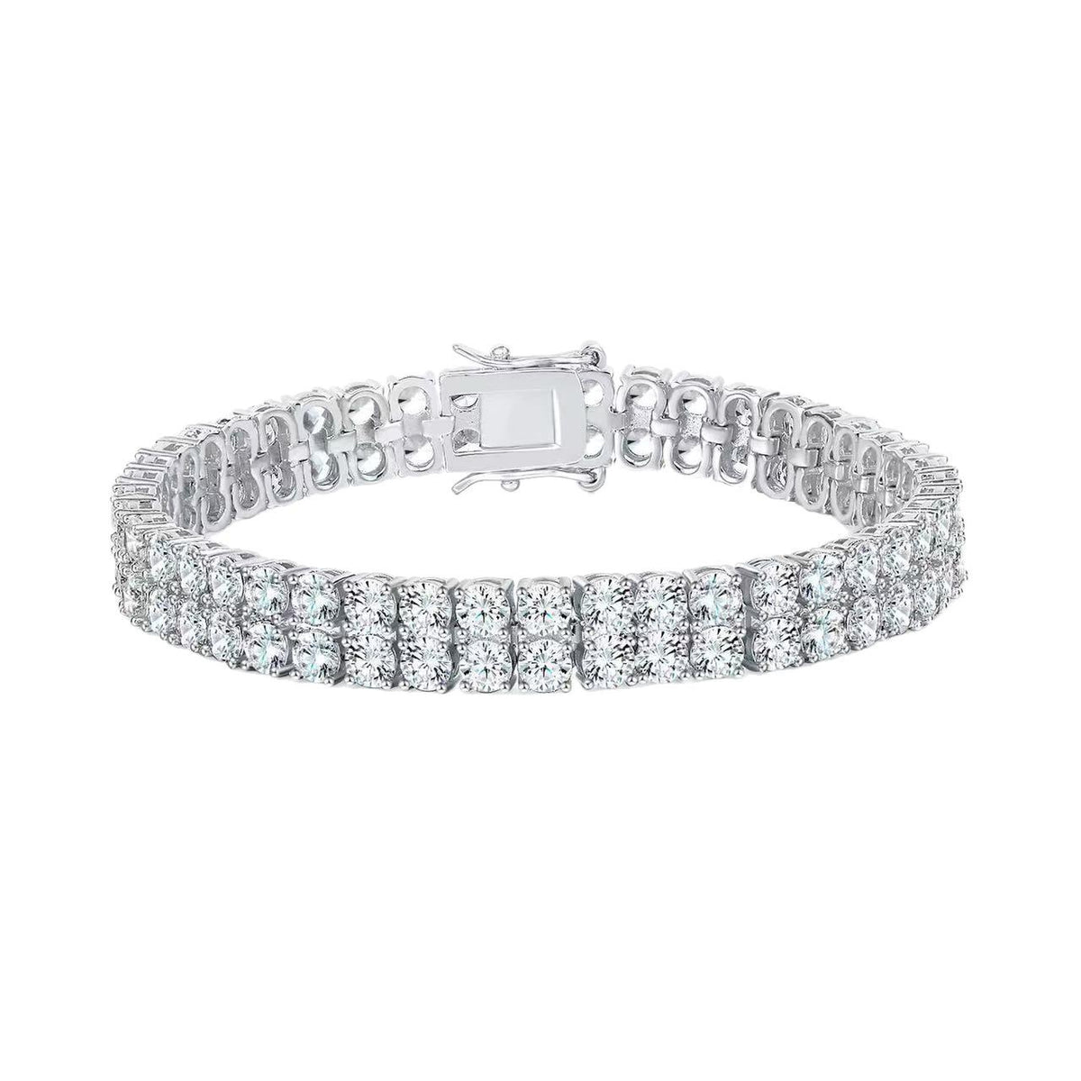 Cross-Border Simple High-Grade Tennis Bracelet Full Diamond Zirconia Titanium Steel Bracelet Men's and Women's Non-Fading Jewelry Bracelet