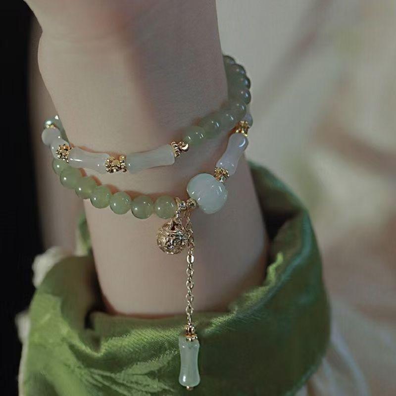 New Chinese Style Bamboo Beaded Bracelet Vintage Design Handmade Ancient Style Girlfriends Birthday Gift Bracelet