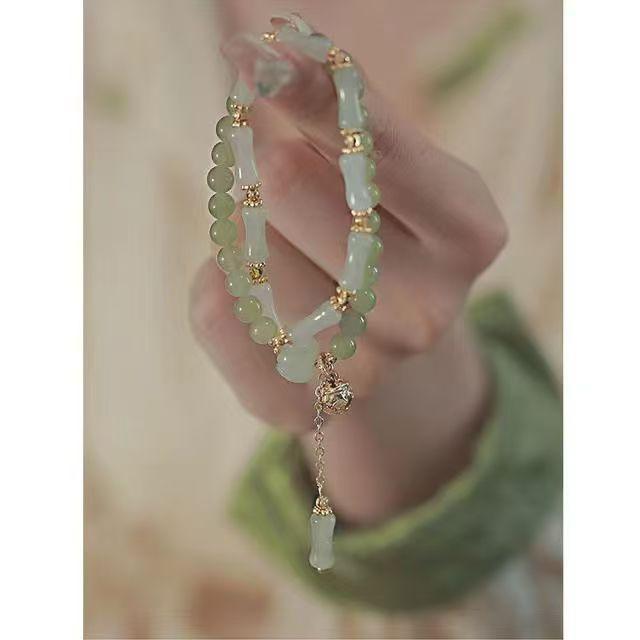 New Chinese Style Bamboo Beaded Bracelet Vintage Design Handmade Ancient Style Girlfriends Birthday Gift Bracelet