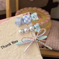 Summer Fresh Cream Blue Bear Plaid Star Hairpin Cartoon Sweet Girl Style Duckbill Clip Hairpin Hair Accessories
