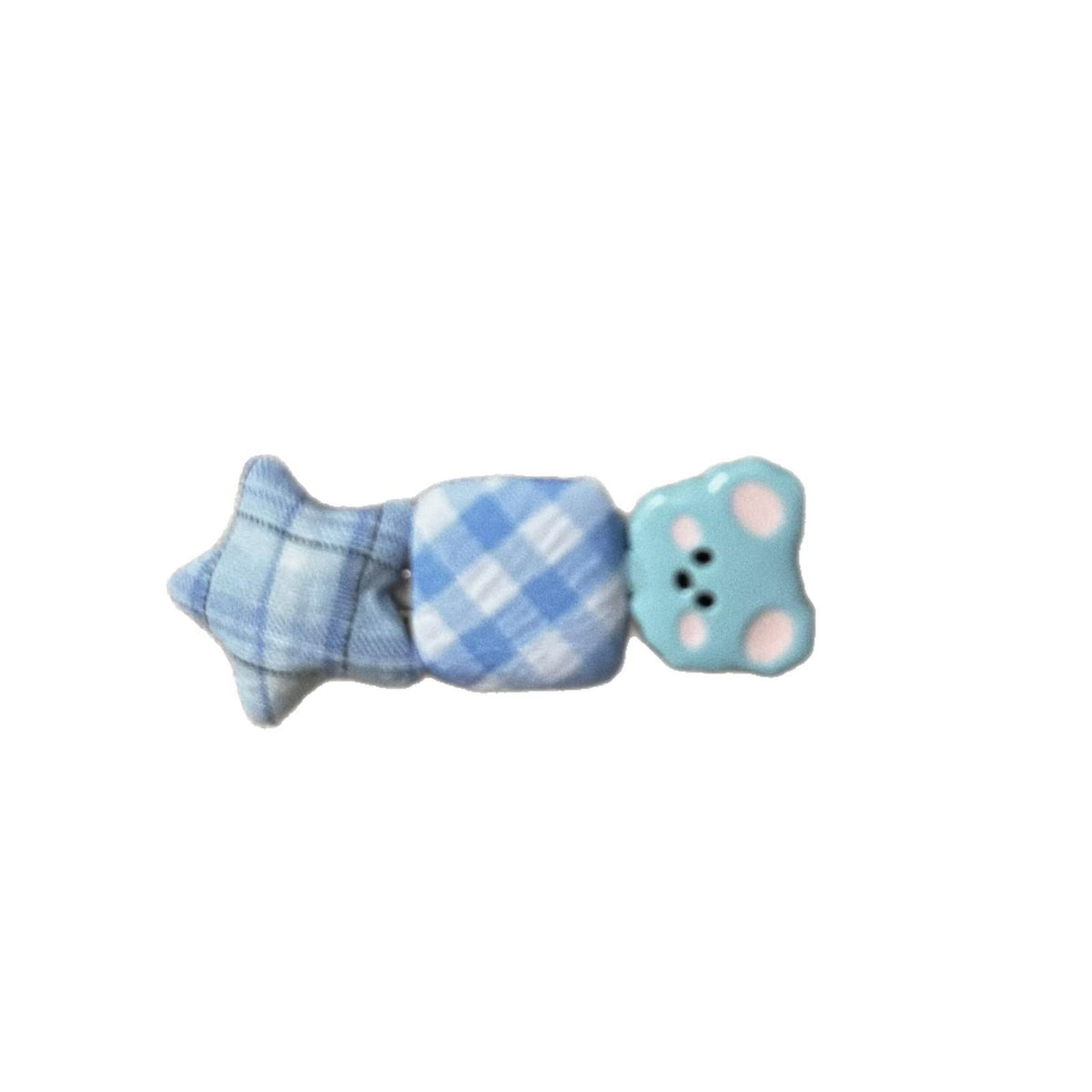 Summer Fresh Cream Blue Bear Plaid Star Hairpin Cartoon Sweet Girl Style Duckbill Clip Hairpin Hair Accessories