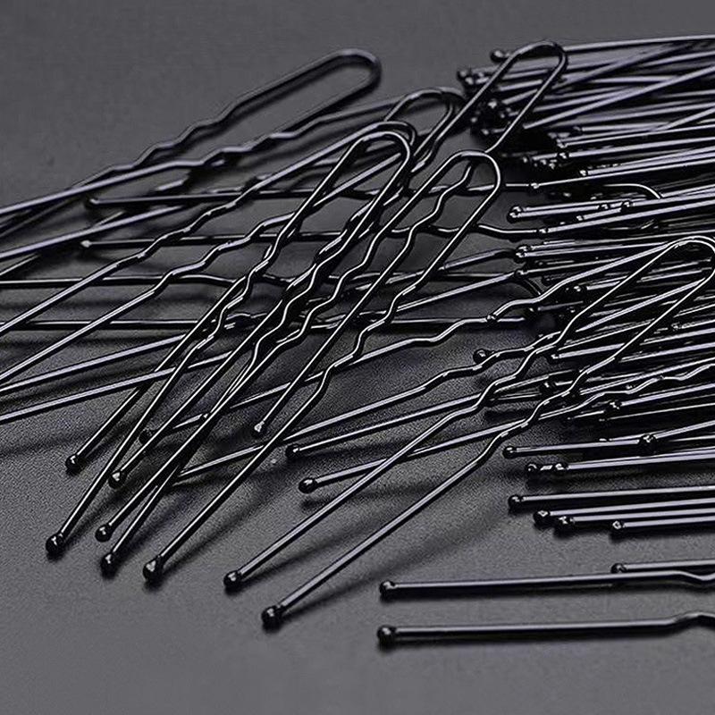 U-Shaped Clip Black Updo Bridal Headdress Hairpin Studio Female Hair Tie Ball Head Flower Brace Hair Accessories