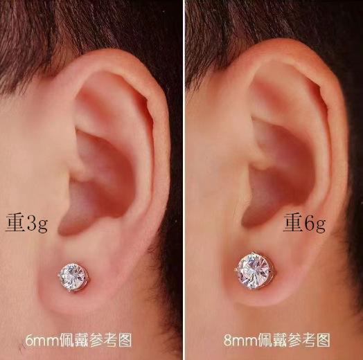 Amazon Same Style Non-Pierced Magnet Ear Clip Magnetic Suction Earrings Imitation Zircon Fake Earrings Unisex Fashion Ear Studs
