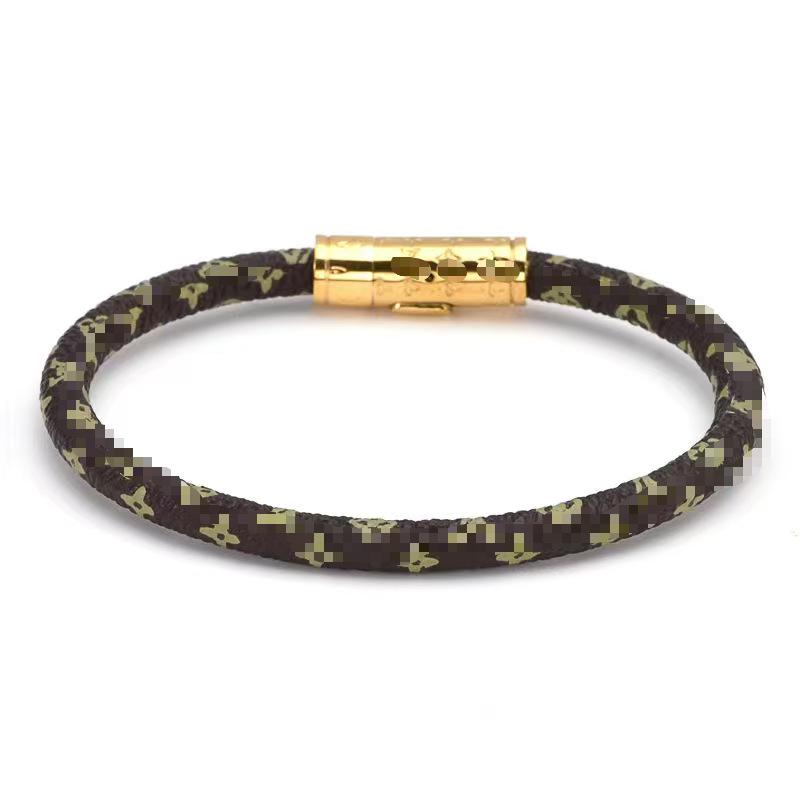 European and American Style Presbyopic Leather Rope Bracelet Men's and Women's Alloy Buckle Fashion Couple Bracelet Cross-Border Hot Sale Wholesale