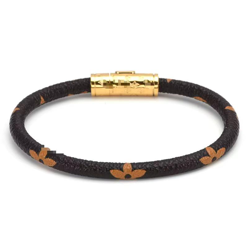 European and American Style Presbyopic Leather Rope Bracelet Men's and Women's Alloy Buckle Fashion Couple Bracelet Cross-Border Hot Sale Wholesale