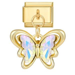 Hook Butterfly Pendant Italian Module Bracelet Titanium Steel Stitching Strap Chain Italian Charm