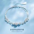 Sansheng Sanshi Bracelet Lucky Beads Bracelet 2023 New Gift for Girlfriend Multi-Layer Silver Bracelet Wholesale